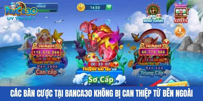 Các bàn cược tại BANCA30 không bị can thiệp từ bên ngoài